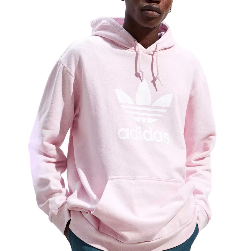 Men's Adidas Pink Trefoil Logo Hoodie M